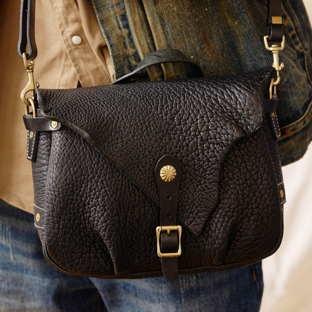 Black Full-Grain Leather Shoulder Bag - Image 3