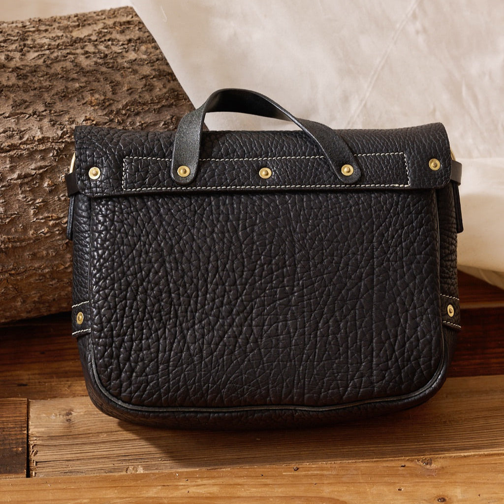 Black Full-Grain Leather Shoulder Bag - Image 7