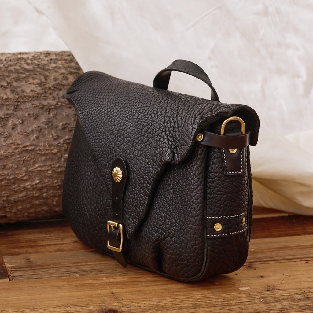 Black Full-Grain Leather Shoulder Bag - Image 8