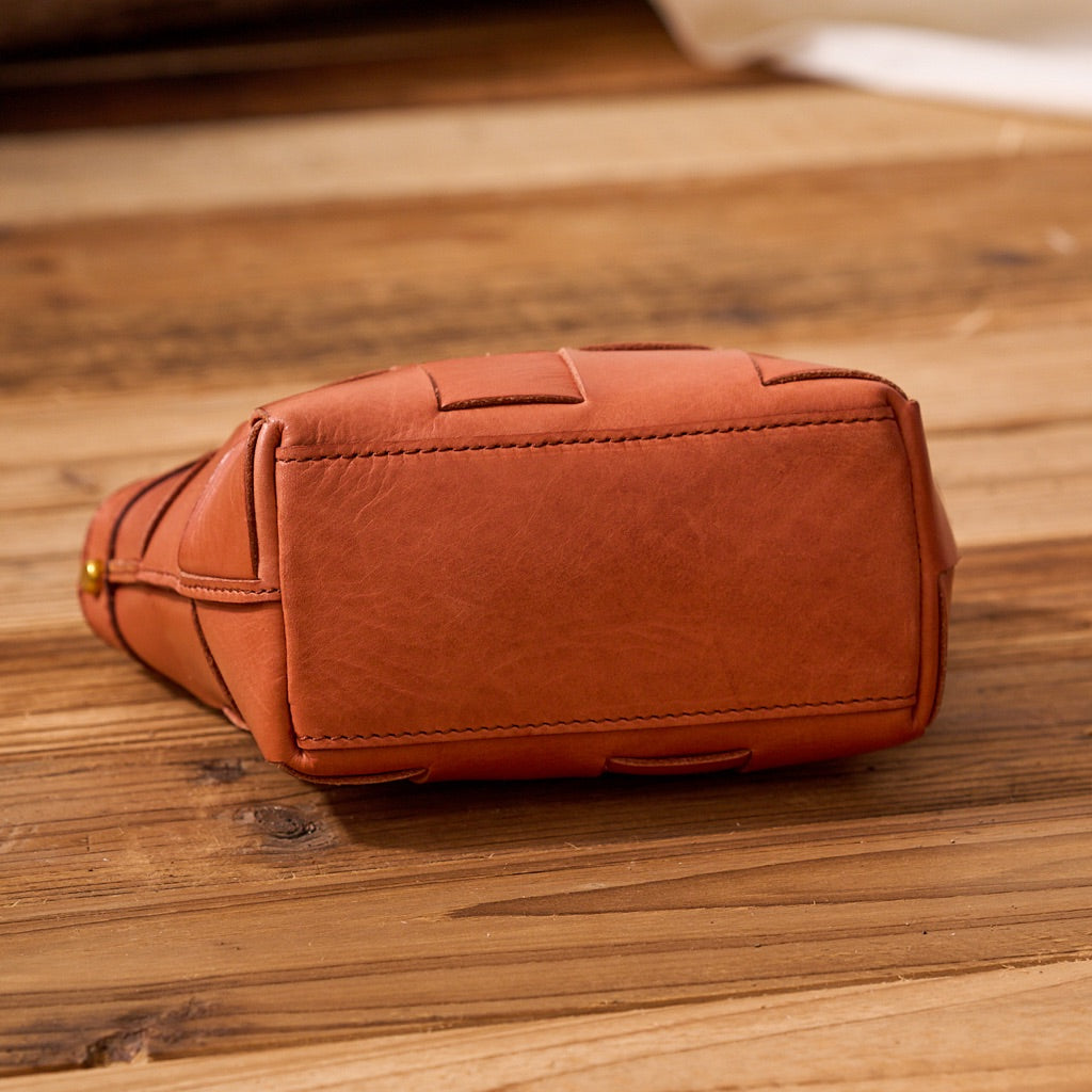Handwoven Cowhide Leather Crossbody Bag - Image 6
