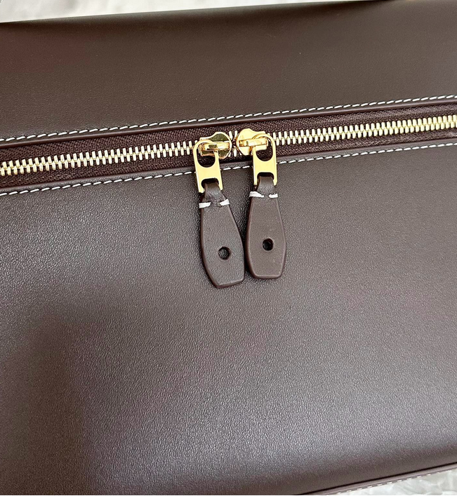 Structured Leather Top-Handle Crossbody Bag - Image 7