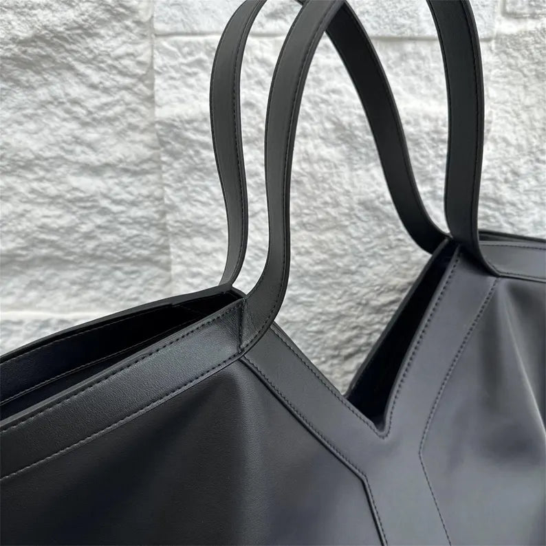 V Cowhide Leather Tote bag - Image 7